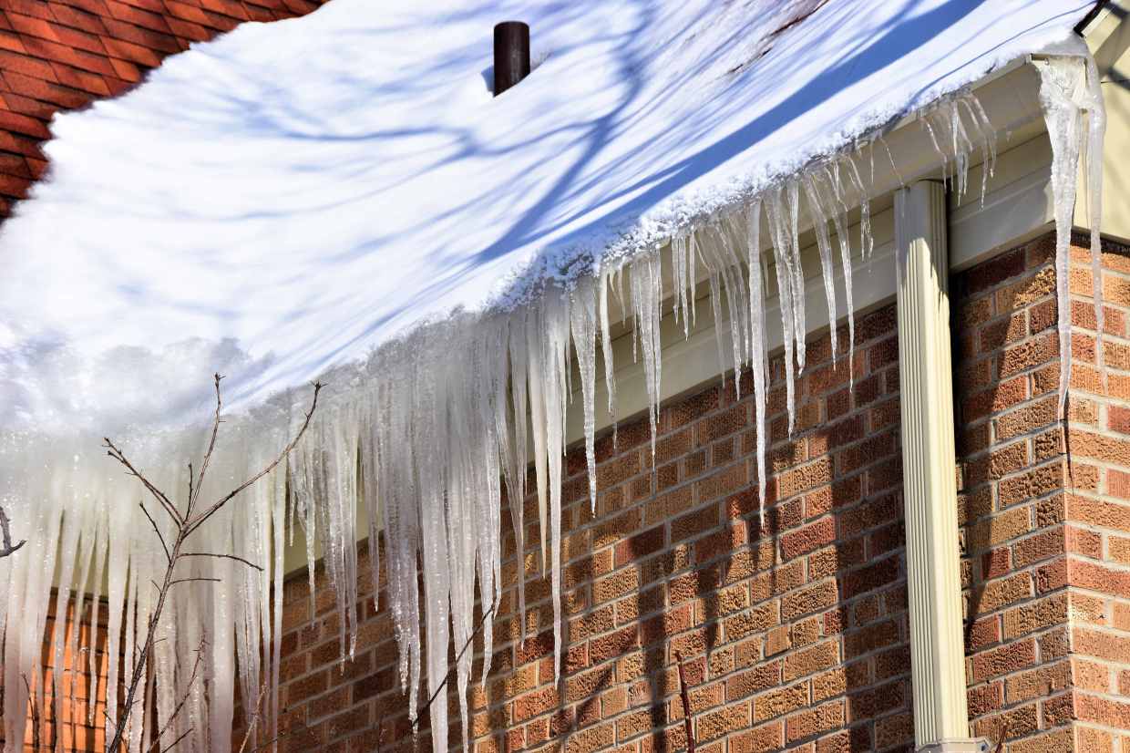 gutter with snow and ice