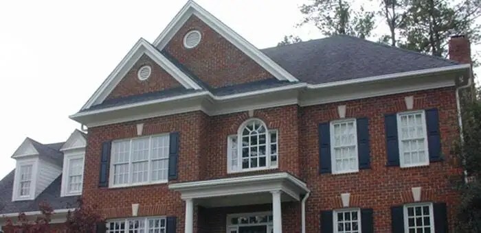 Leafguard gutters shown on a contemporary home